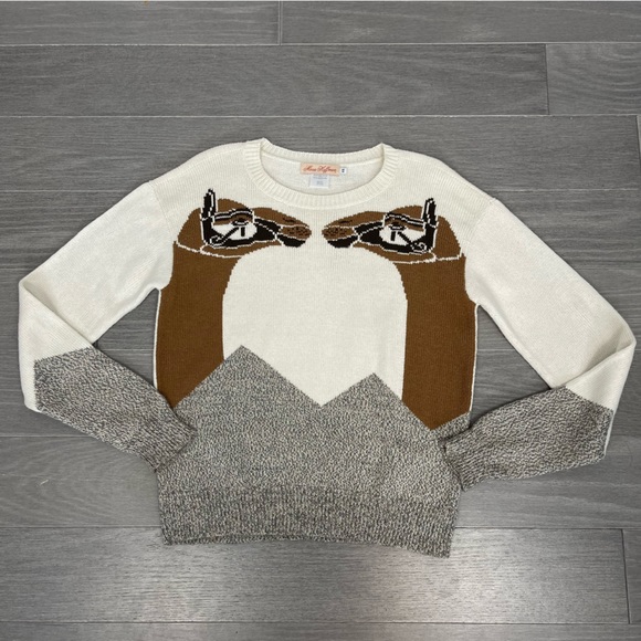 Mara Hoffman Runway Mirrored Camel Head Crewneck Alpaca Blend Sweater XS Rare - Picture 14 of 16